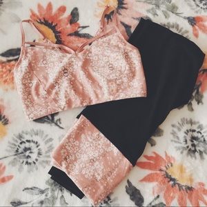 VS Pink Floral Activewear Set - Size Extra Small